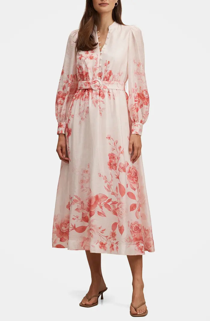 Rosalyn Floral Long Sleeve Belted Dress | Nordstrom