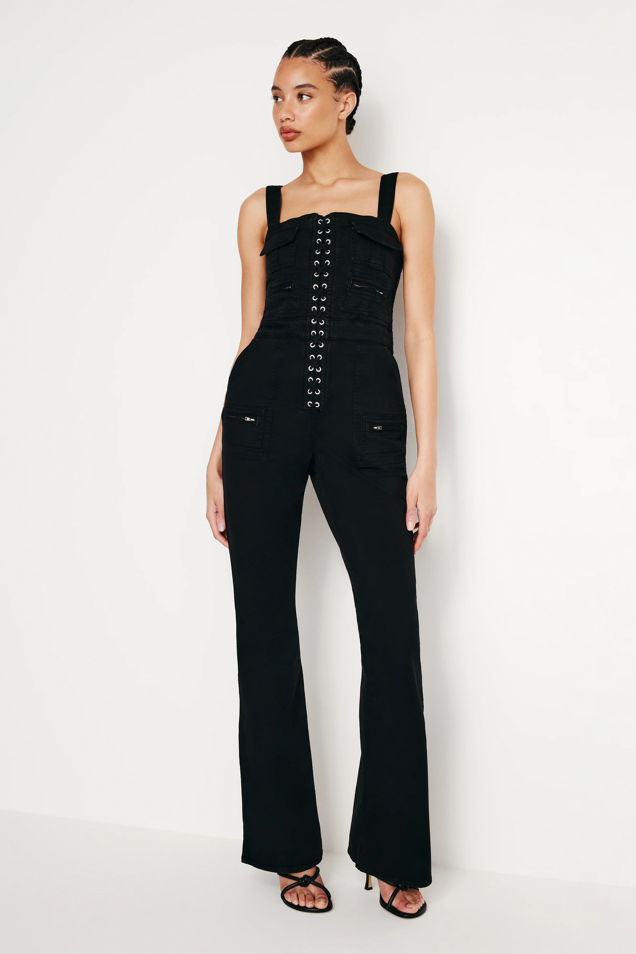 LACE UP UTILITY JUMPSUIT | Good American