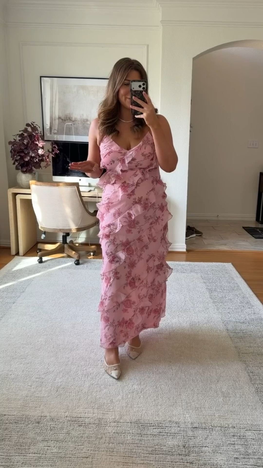 Pink dress for my sister’s baby shower! 

Love the ruffle and floral details — perfect for a girl baby shower and any upcoming weddings or events this spring! 

Pink formal dress, pink maxi dress, floral dress, pink floral dress, petal and pup dress, wedding guest dress 

#LTKootd #LTKSeasonal