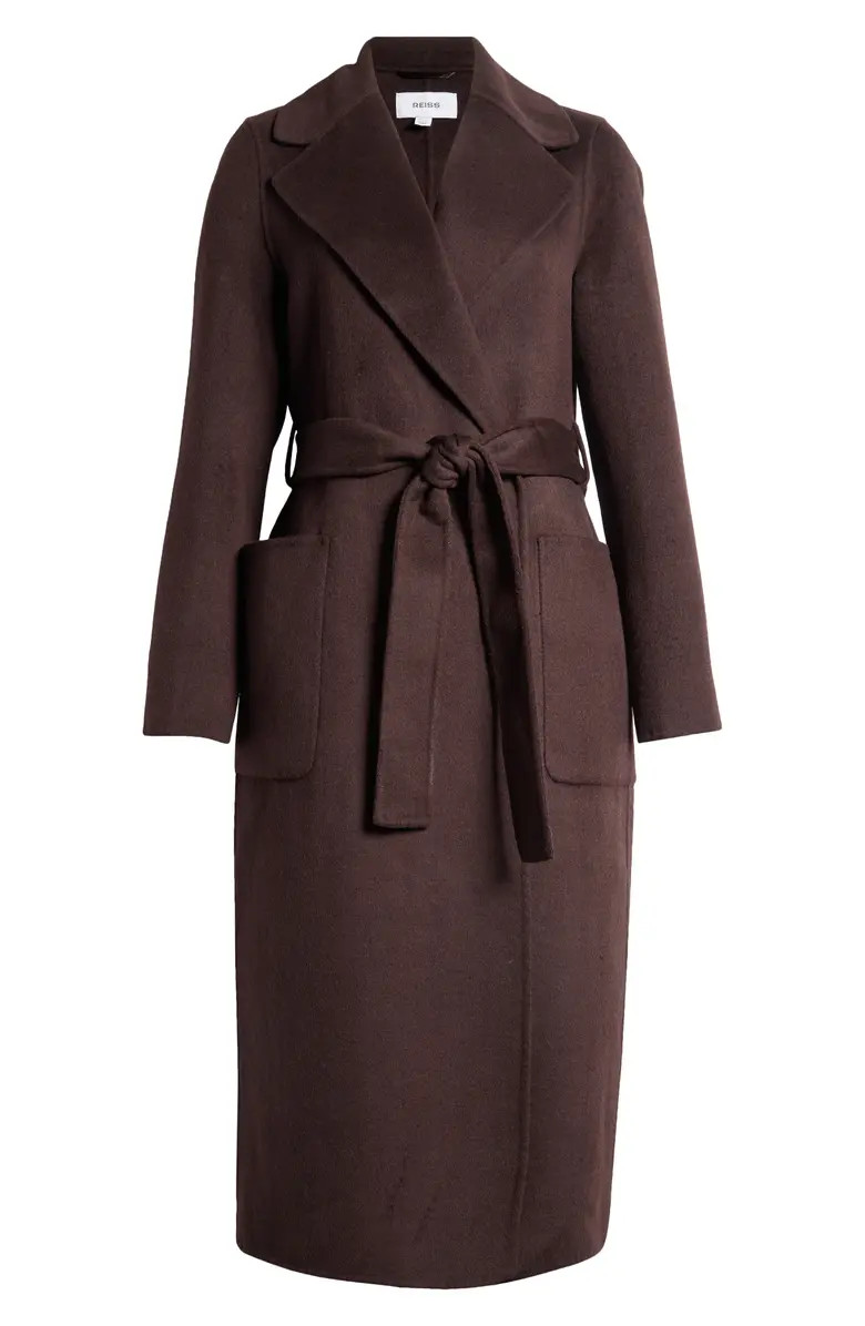 Lucia Tie Waist Wool Blend Coat | Nordstrom