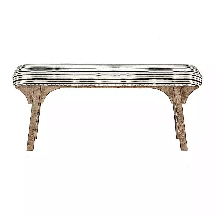 Rosie Shimmer Stripe Wooden Bench | Kirkland's Home