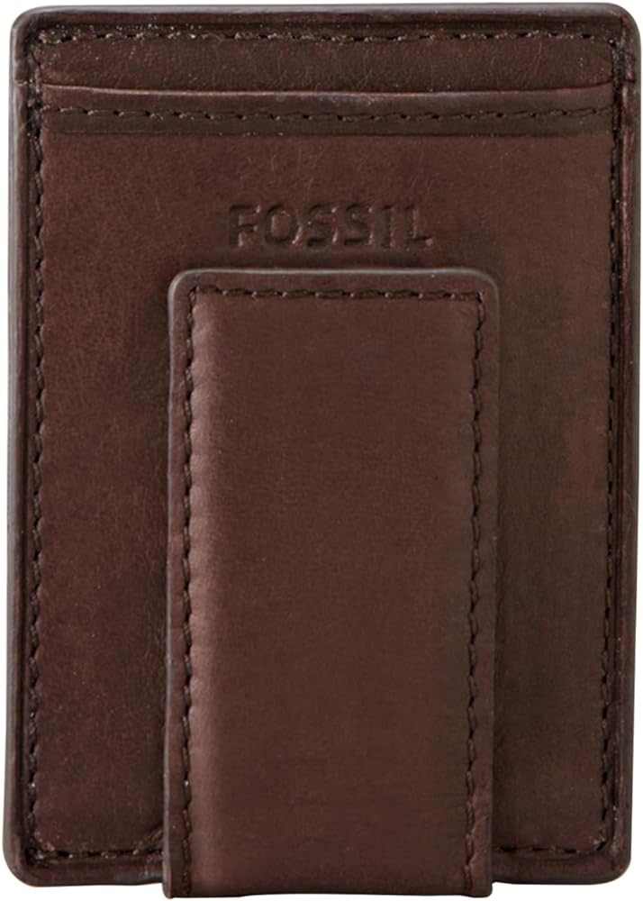 Fossil Men's Ingram Leather Magnetic Card Case with Money Clip Wallet, Brown, (Model: ML3235200) | Amazon (US)