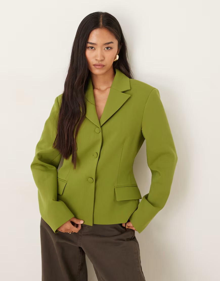 ASOS DESIGN tailored fitted blazer in green | ASOS (Global)