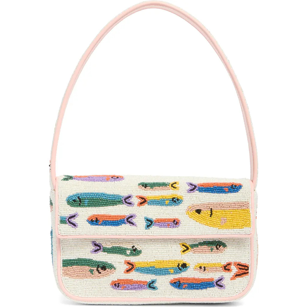 STAUD Tommy Beaded Shoulder Bag in Pop Sardines at Nordstrom | Nordstrom