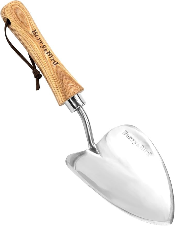 Berry&Bird Potting Trowel, Oversized Garden Hand Shovel with Sharp Blade & Wood Handle, Stainless... | Amazon (US)