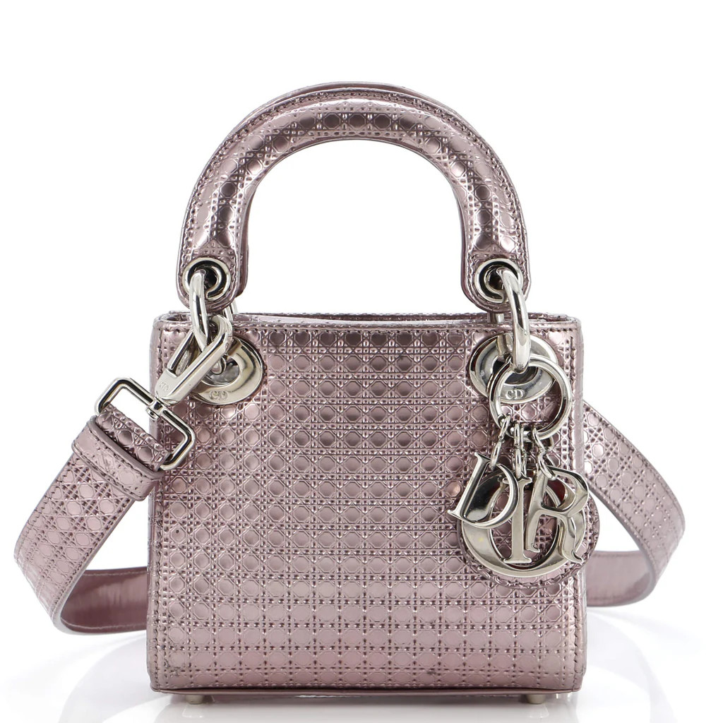 Lady Dior Bag Micro Cannage Metallic Calfskin Mini | Rebag