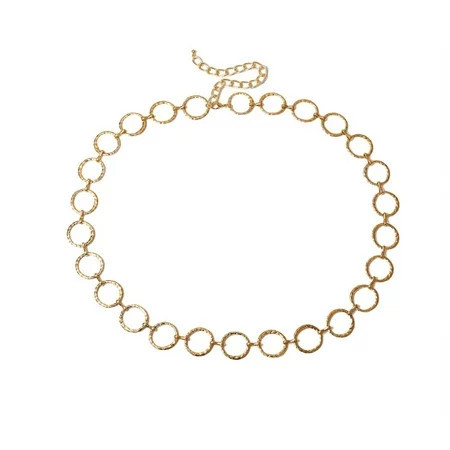 Metal Waist Chain Women Girls Adjustable Body Link Belts Fashion Belly Jewelry for Jeans Dresses Gold | Walmart (US)