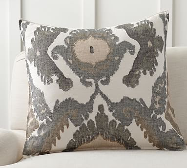 Hudson Ikat Embroidered Pillow Cover | Pottery Barn (US)