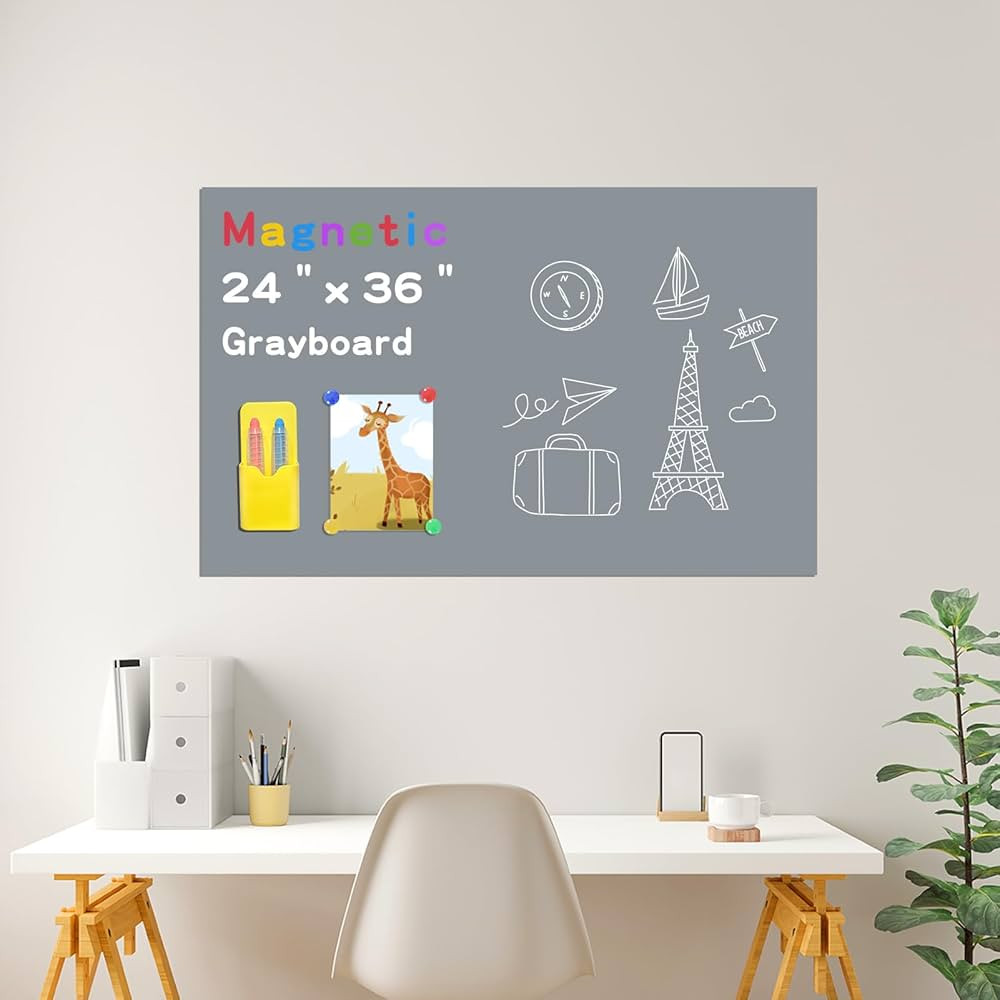 Magnetic Contact Paper | 24"x36" Wall Decal Sticker for Kids & Home, Grey Board | Amazon (US)