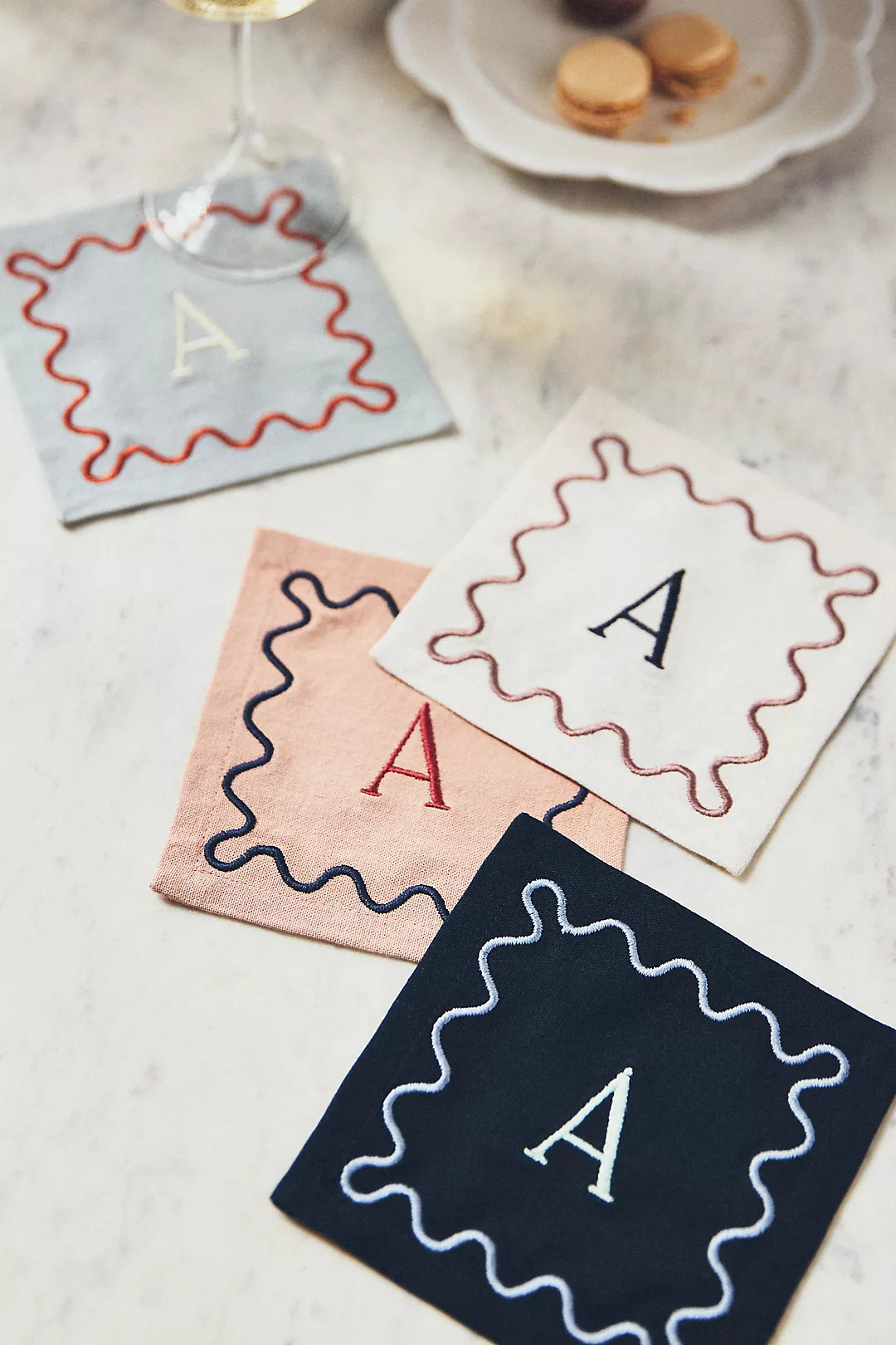 Monogram Cotton Cocktail Napkins, Set of 4 | Anthropologie (US)