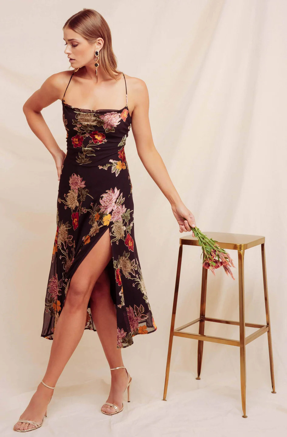 Gaia Floral Midi Dress | ASTR The Label (US)