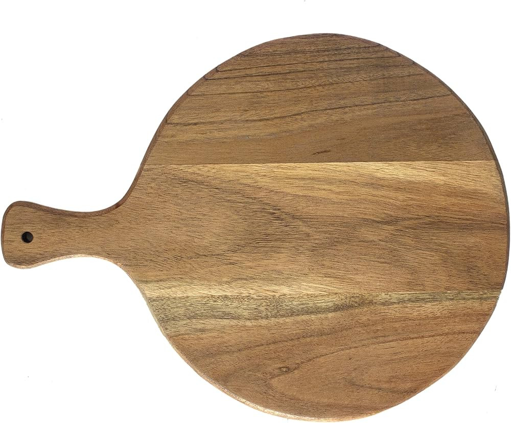WOODLERY Wood Cutting Board Round Paddle for Meat Bread Serving Board Charcuterie Board Circular ... | Amazon (US)