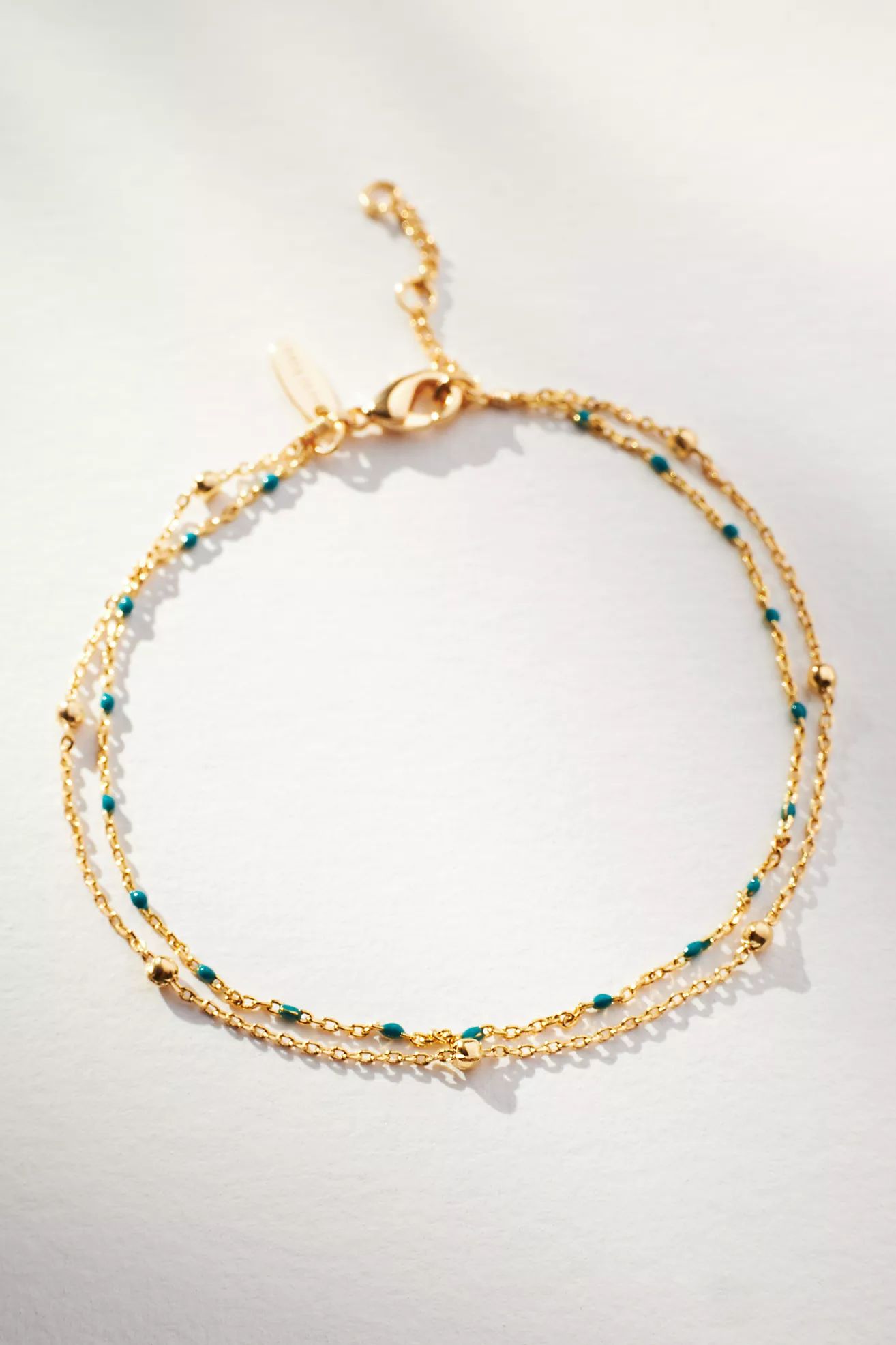 Delicate Jeweled Double-Chain Bracelet | Anthropologie (US)