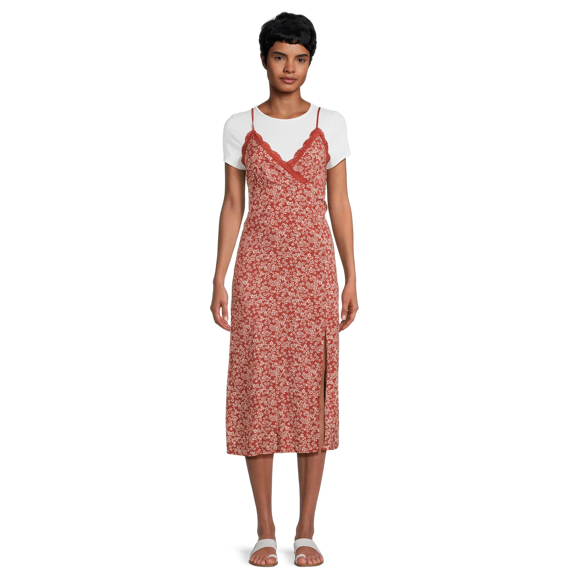 No Boundaries Juniors Woven Midi Dress | Walmart (US)