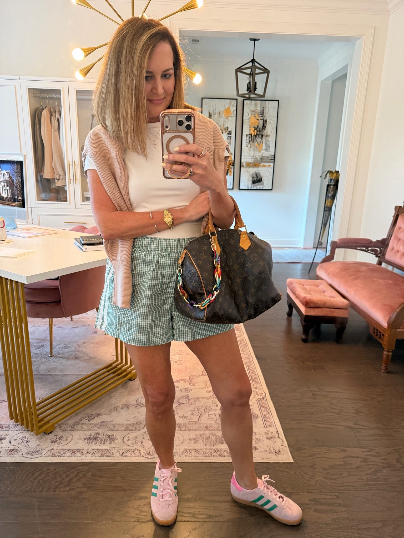 Easy way to style boxer style shorts
Outfit with boxer shorts
Boxer shorts outfits. 
Size small

#LTKOver40 #LTKSeasonal #LTKSaleAlert