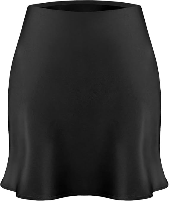 Women's Satin Mini Skirt Leopard Print High Waist Silk Short Skirts | Amazon (US)