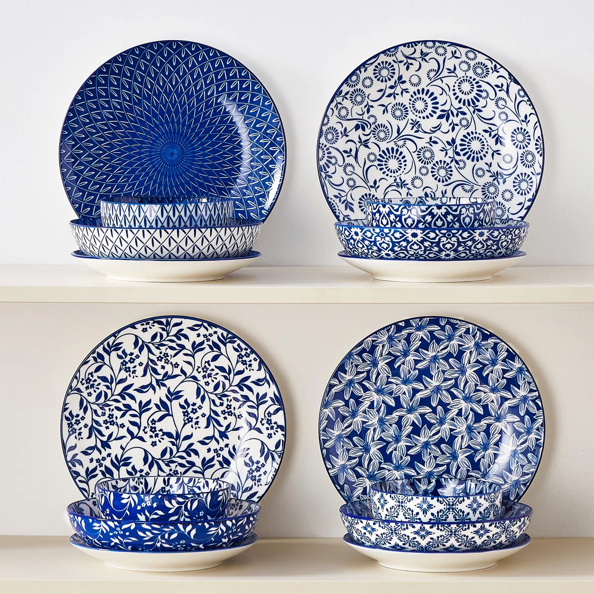 Selene 16 Piece Porcelain Dinnerware Set, Service For 4 | Wayfair North America