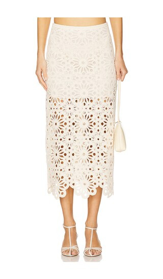 by Marianna Shay Midi Skirt in Beige | Revolve Clothing (Global)
