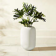 Anique Round White Cement Indoor/Outdoor Large Planter 26″H – Large 26″H – White | CB2