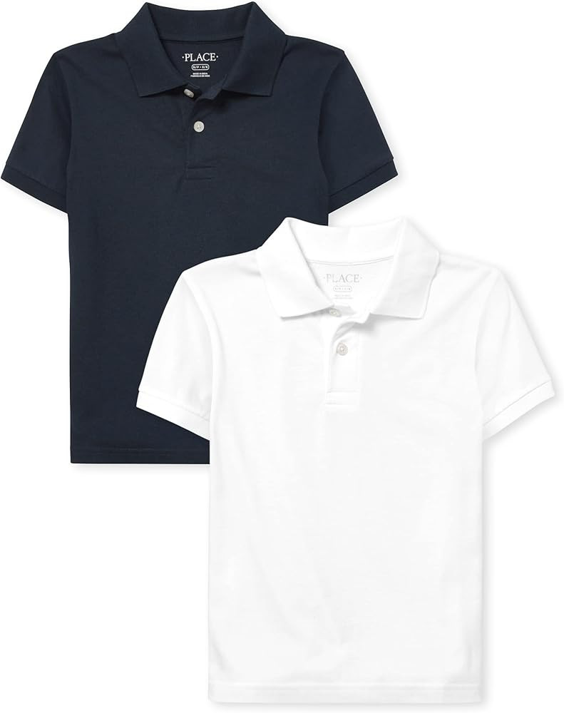 The Children's Place boys Uniform Soft Jersey Short Sleeve Polo 2 Pack | Amazon (US)