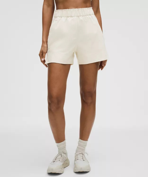LuluLinen Shirred-Waist High-Rise Short 4" | lululemon (AU)