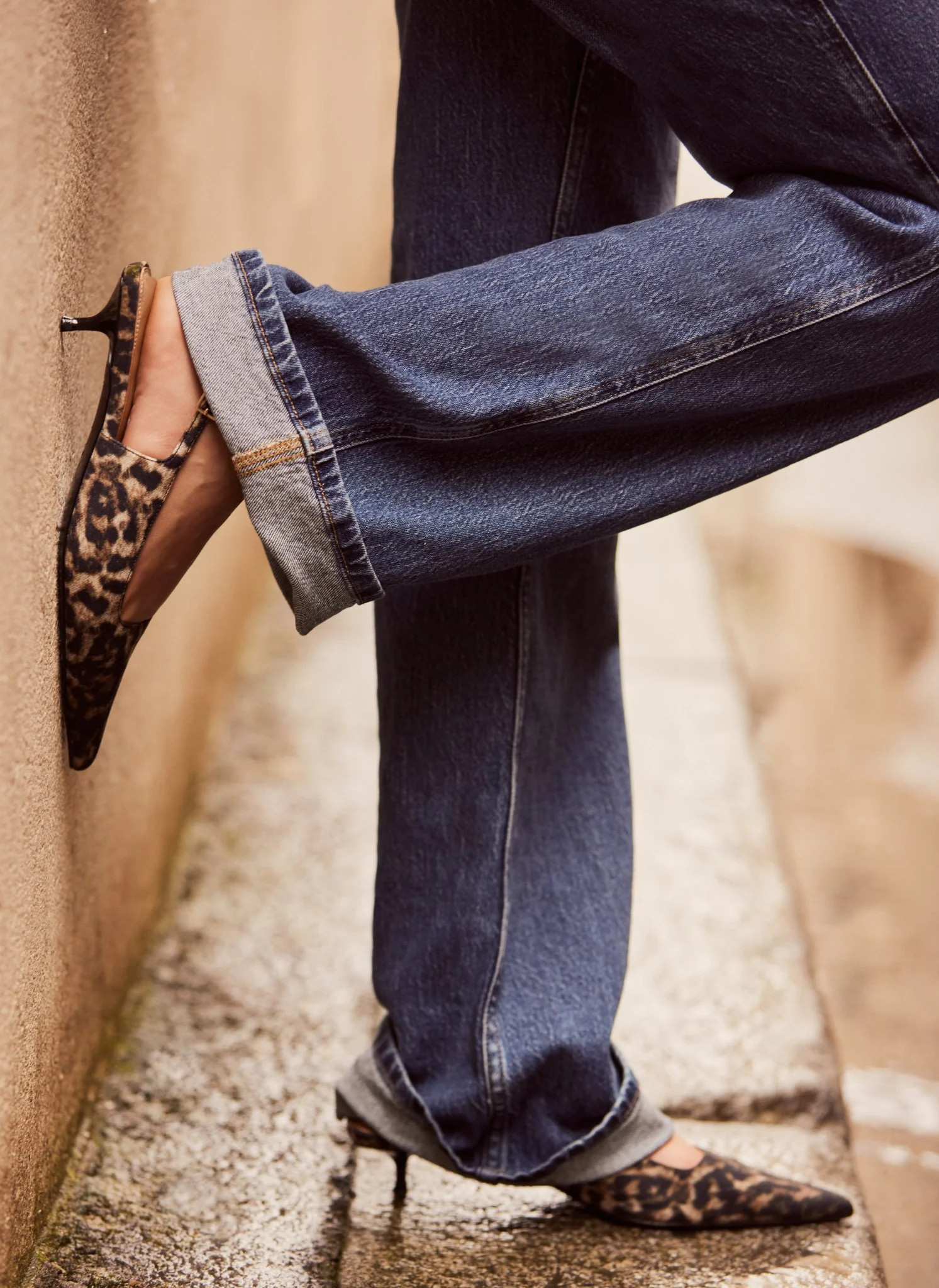 Leopard Print Slingback Kitten Heels | Mint Velvet