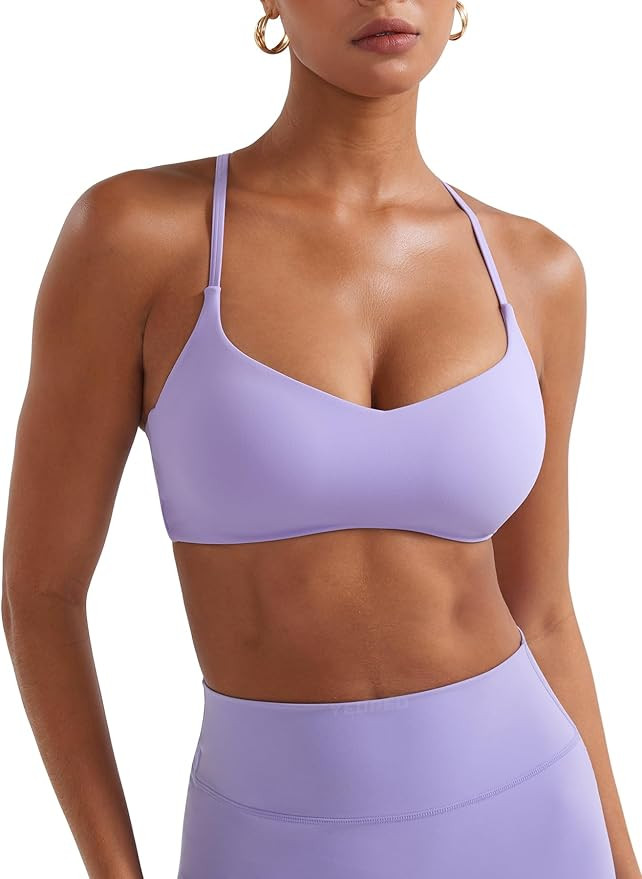 YEOREO Y Back Sports Bras for Women Padded Racerback Bra Paisely Light Impact Adjustable Straps G... | Amazon (US)