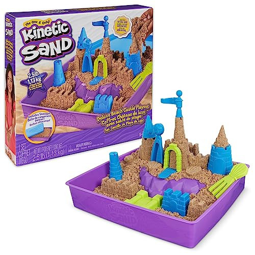 Kinetic Sand, Deluxe Beach Castle Playset with 2.5lbs Play Sand, Tools & Molds, Sensory Toys, Stocking Stuffers for Kids Ages 3 and up | Amazon (US)