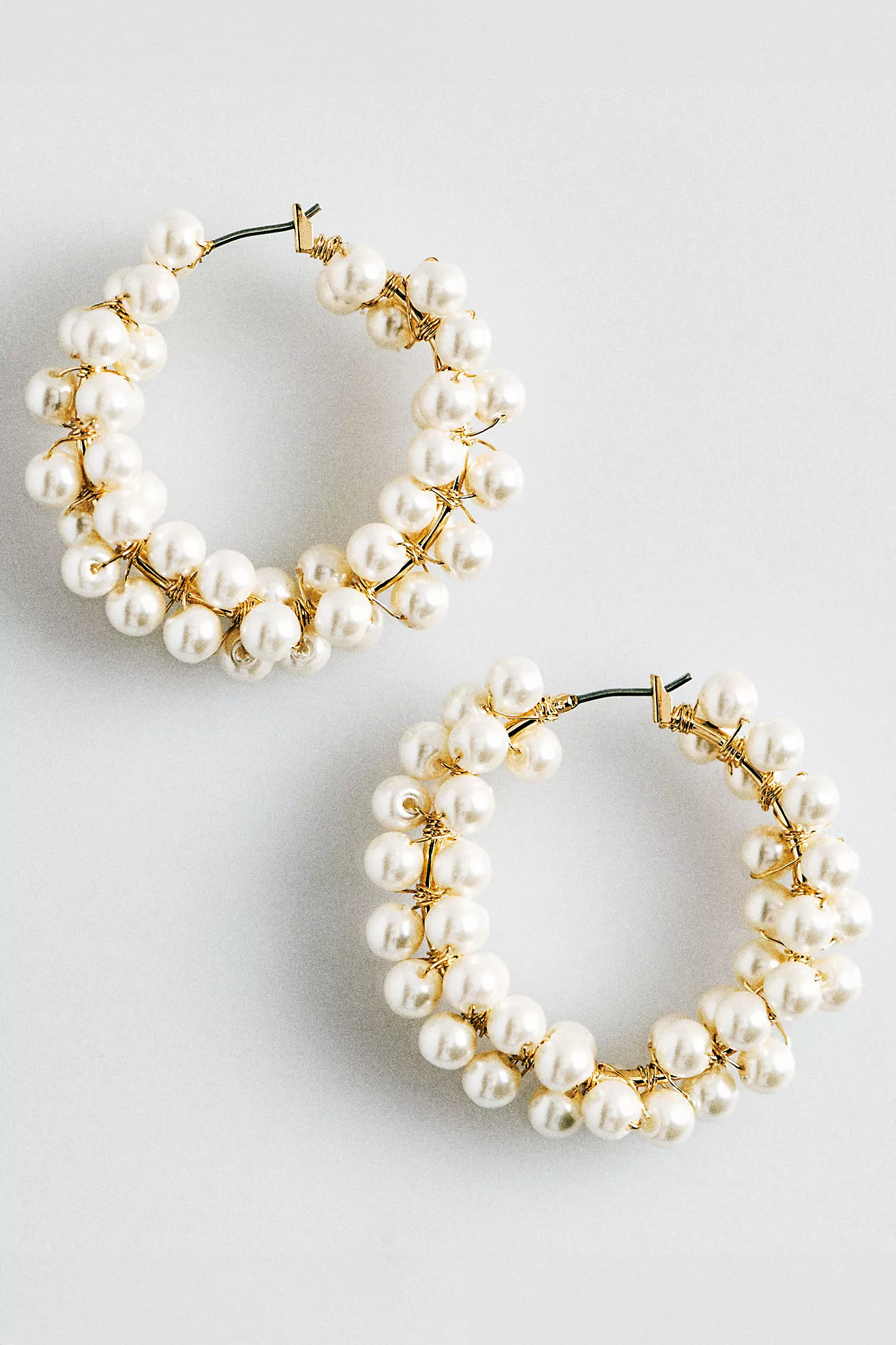 Multi Pearl Large Hoop Earrings | Anthropologie (US)