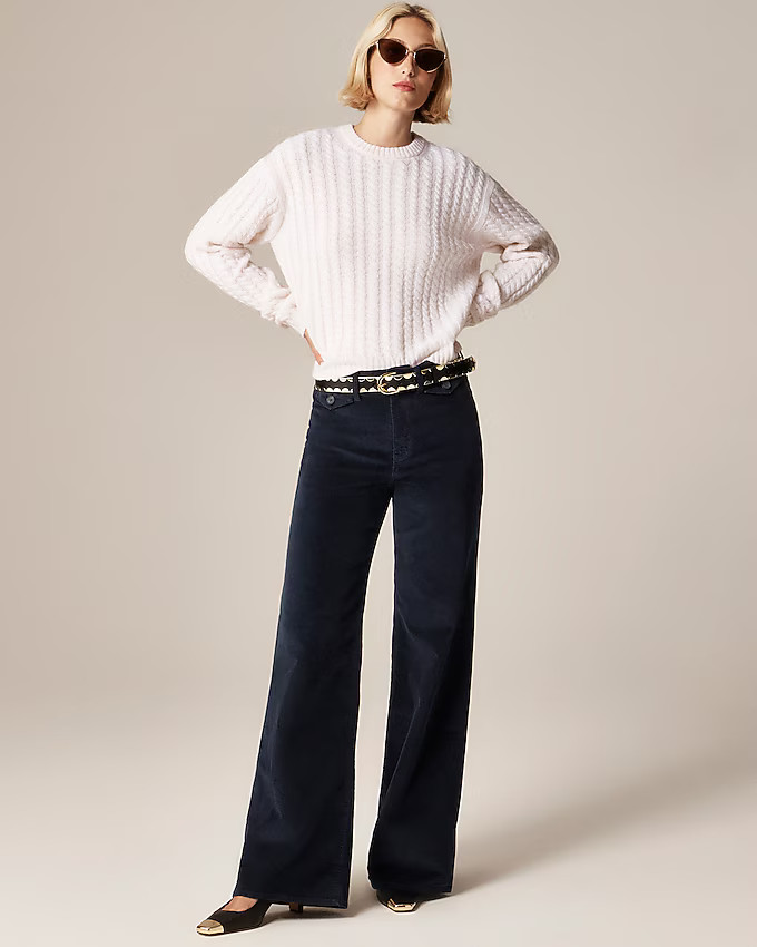 Wide-leg trouser in washed velvet | J. Crew US