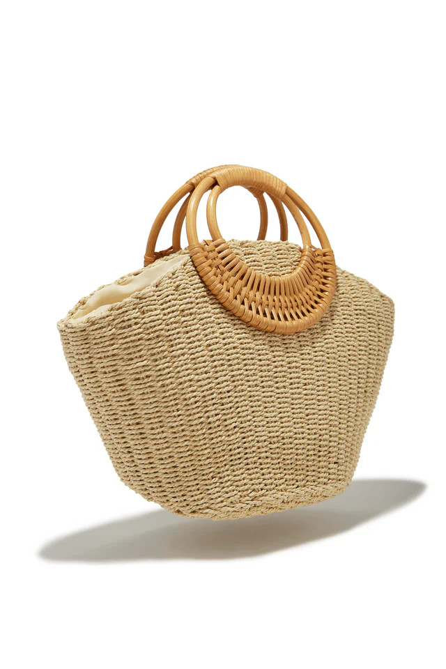 Miss Lola | Marysol Ivory Woven Handbag | MISS LOLA