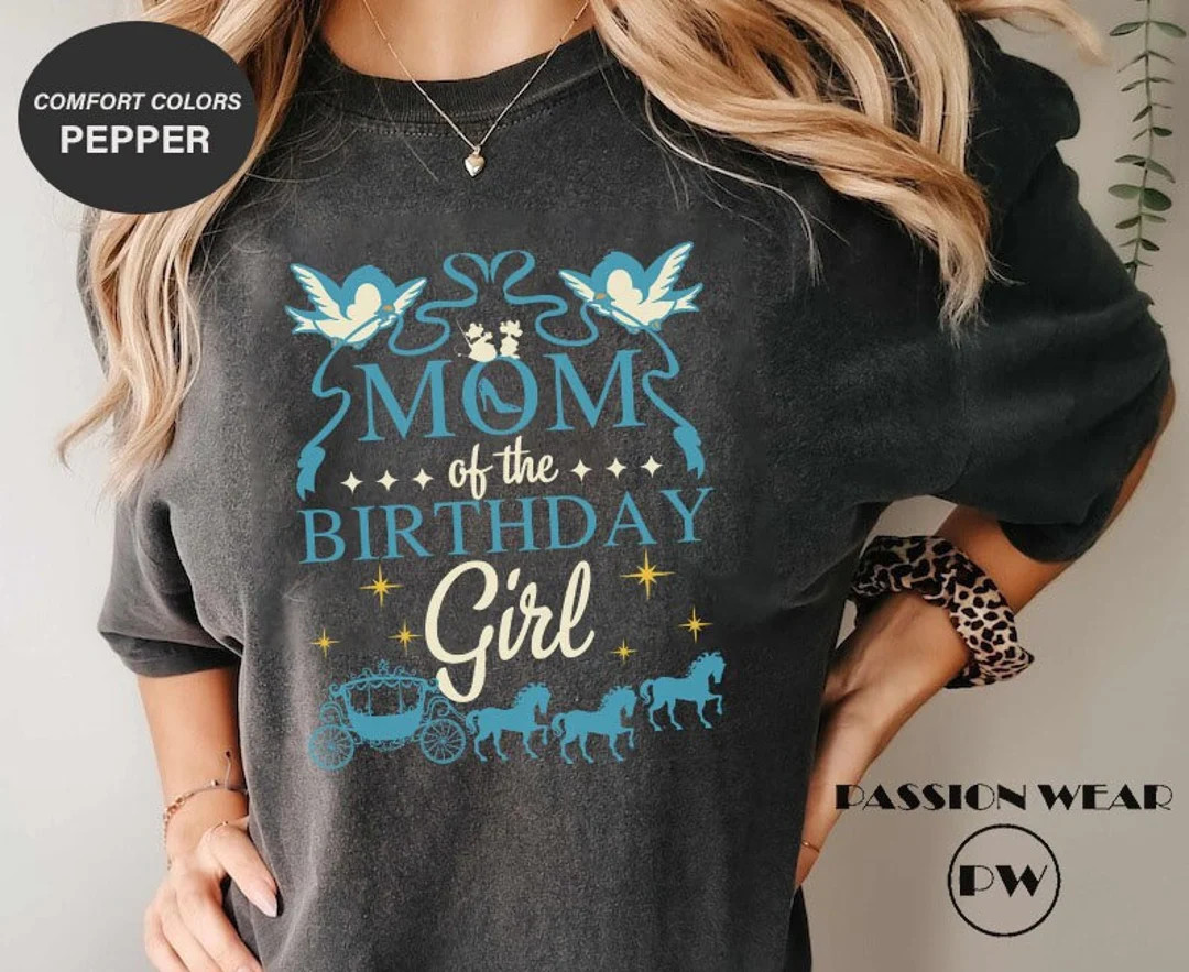 Cinderella Custom Birthday Shirt, Mom of the Birthday Girl, Cinderella Birthday Tee, Princess Cin... | Etsy (US)