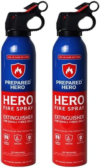 Prepared Hero Fire Spray - Mini Fire Extinguishers for House, Car, Garage - Kitchen Small Fire Ex... | Amazon (US)