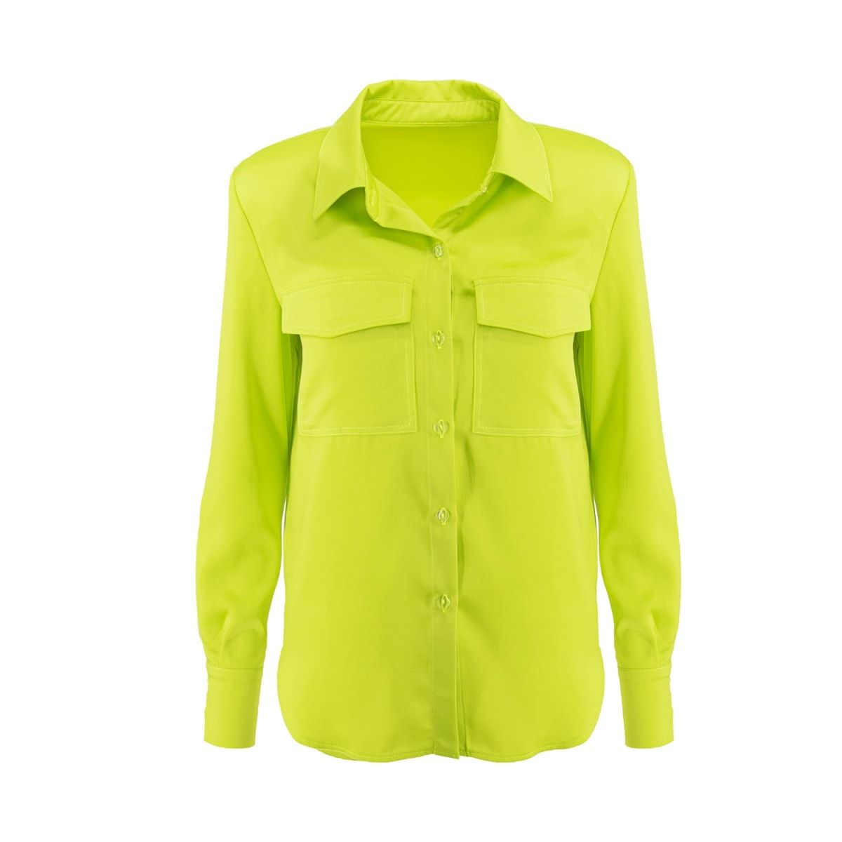 Neon Yellow Shirt With Oversized Shoulders | Wolf & Badger (US)