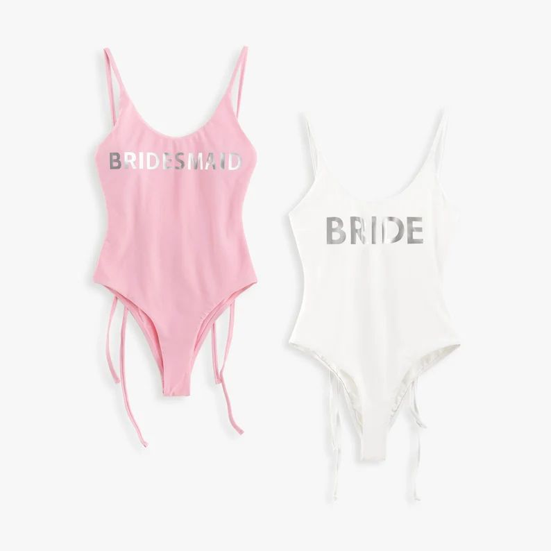 Bride Swimsuit, Bachelorette Swimsuits, Bride Squad Swimsuit, Beach Bride, Bridal One Piece Swims... | Etsy (US)