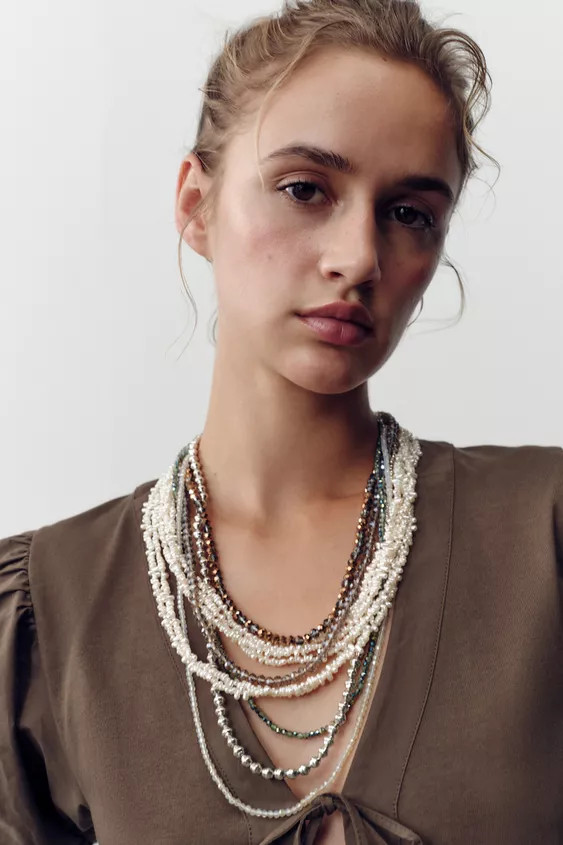 2-PACK OF BEADED PEARL NECKLACES | Zara US