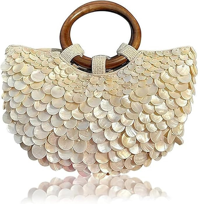 Shell a must-have summer. are and Exquite and for women. woven shell bags are white dinners, part... | Amazon (UK)