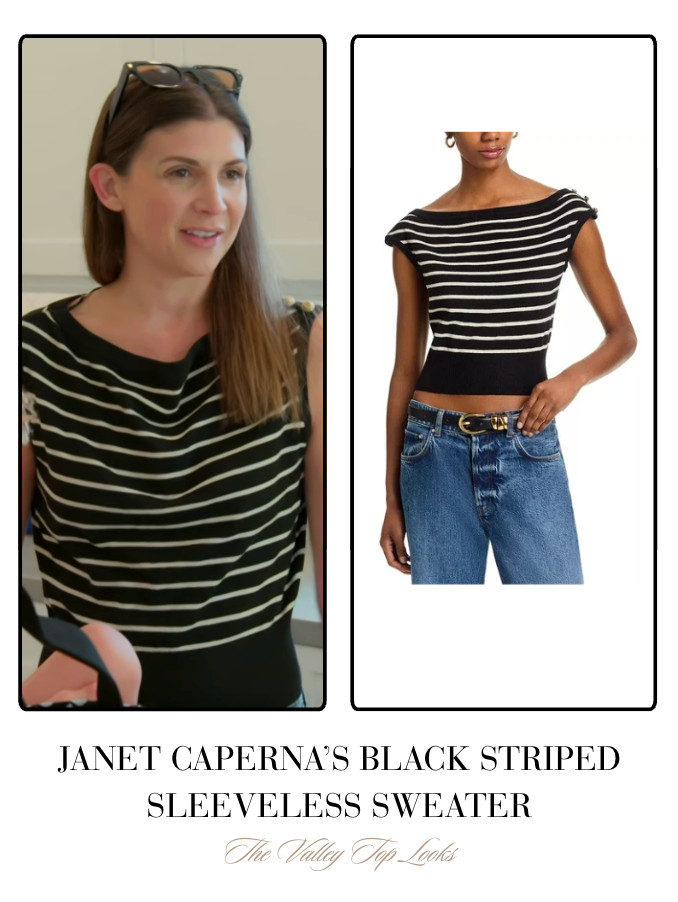 Janet Caperna's Black Striped Sleeveless Sweater 

 
