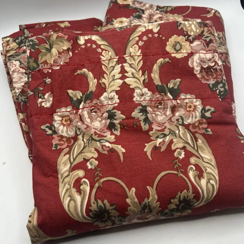 Set 3 Ralph Lauren MARSEILLES 40x70 Lined Drapes Curtain Panels Red Floral - Etsy | Etsy (US)