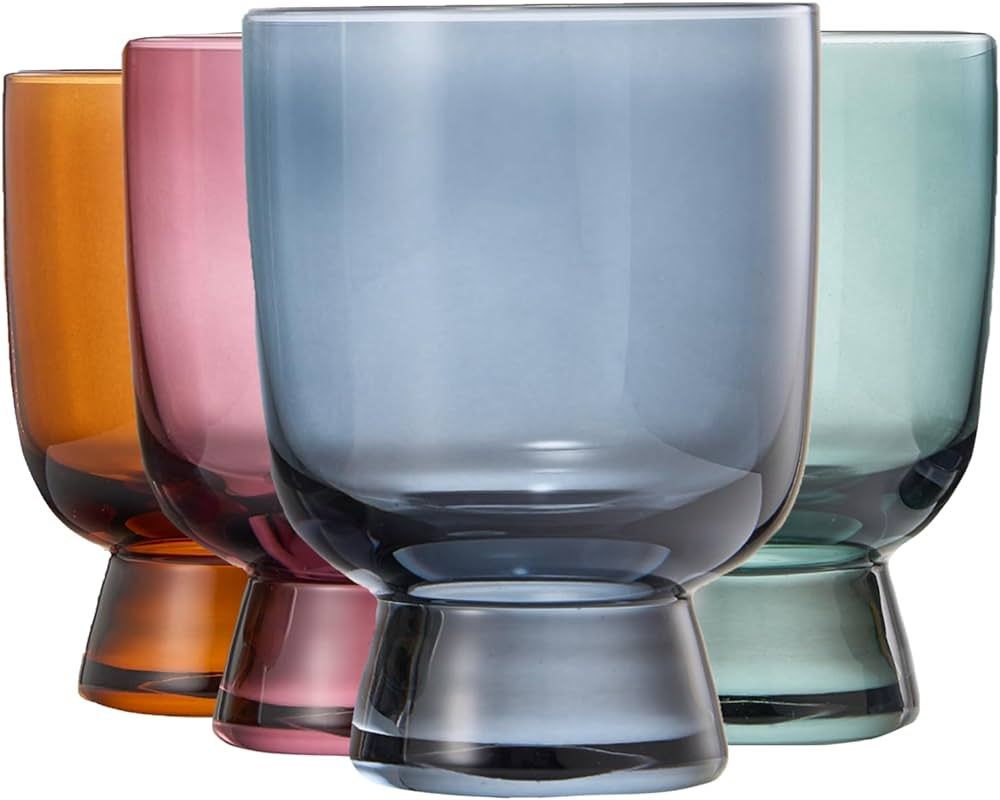 Muted Colored Short Stem Tumbler Wine Glasses Set of 4, Gift For Her, Him, Wife, Friend - 8.1 oz,... | Amazon (US)