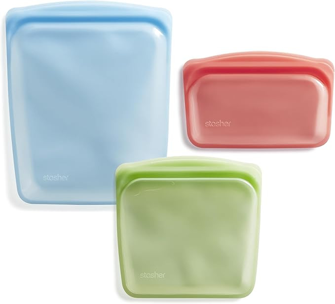 Stasher Premium Silicone Reusable Food Storage Bags, 3-Pack, Multi | Multi-Use Food Storage Bags,... | Amazon (US)