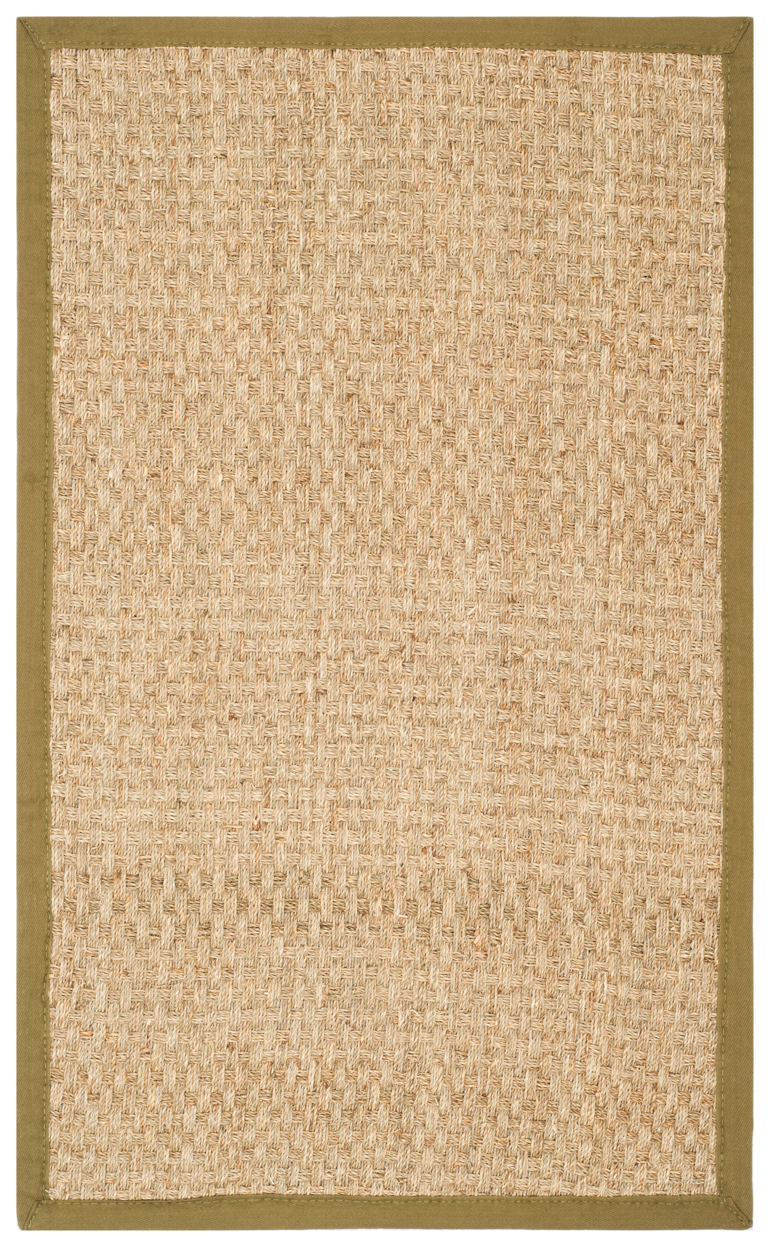 SAFAVIEH Natural Fiber Arbor Border Area Rug, Natural/Olive, 3' x 5' | Walmart (US)