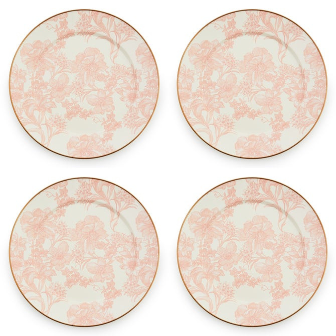 Rosy English Garden Chargers, Set of 4 | MacKenzie-Childs