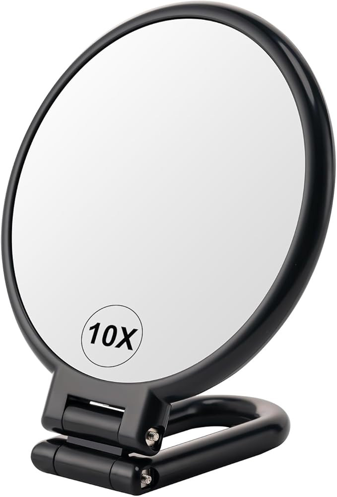 Amazon.com: BOOMIBOO 1X/10X Magnifying Handheld Mirror Double Sided, Foldable Travel Makeup Mirro... | Amazon (US)
