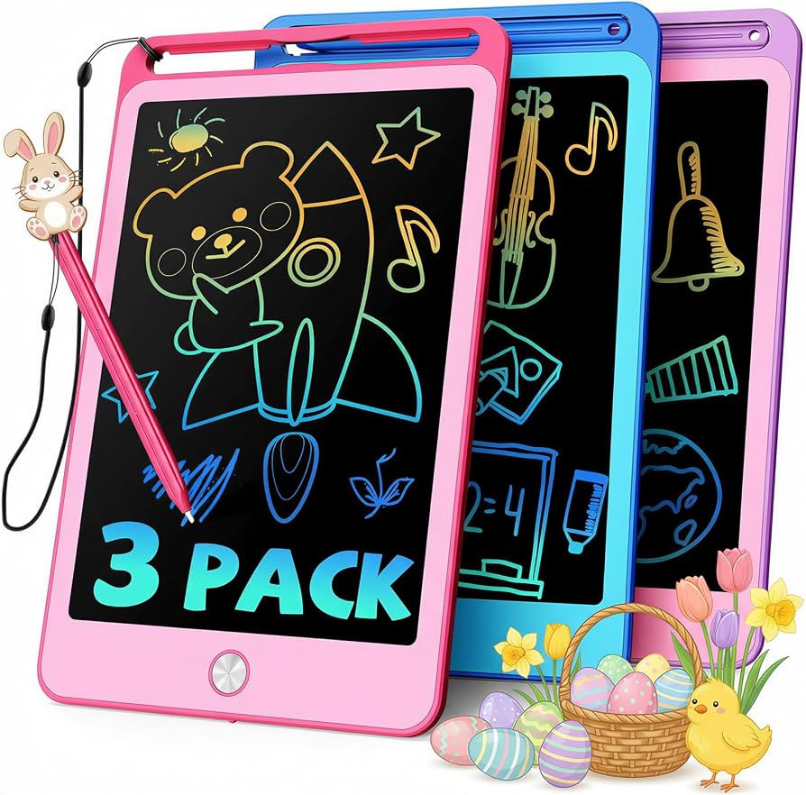 3 Pack LCD Writing Tablet for Kids, 8.5 Inch Blue+Pink+Purple Doodle Board Drawing Board Reusable... | Amazon (US)