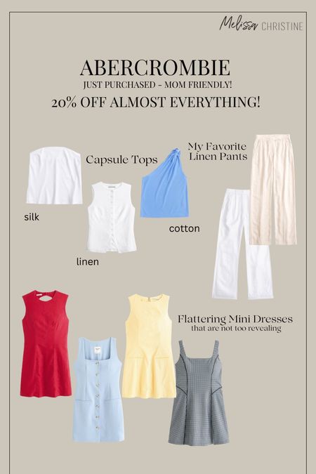 20% off all these Abercrombie styles, these are my favorite that I immediately added to my cart. Mom friendly outfits too! 

#LTKSaleAlert #LTKStyleTip #LTKSummerSales