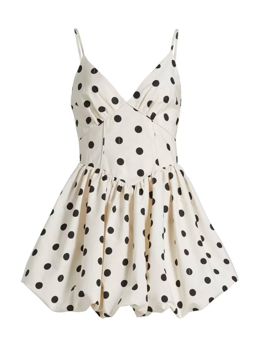 Nicholas the Label Apaline Polka Dot Cotton Bubble-Hem Minidress | Saks Fifth Avenue | Saks Fifth Avenue
