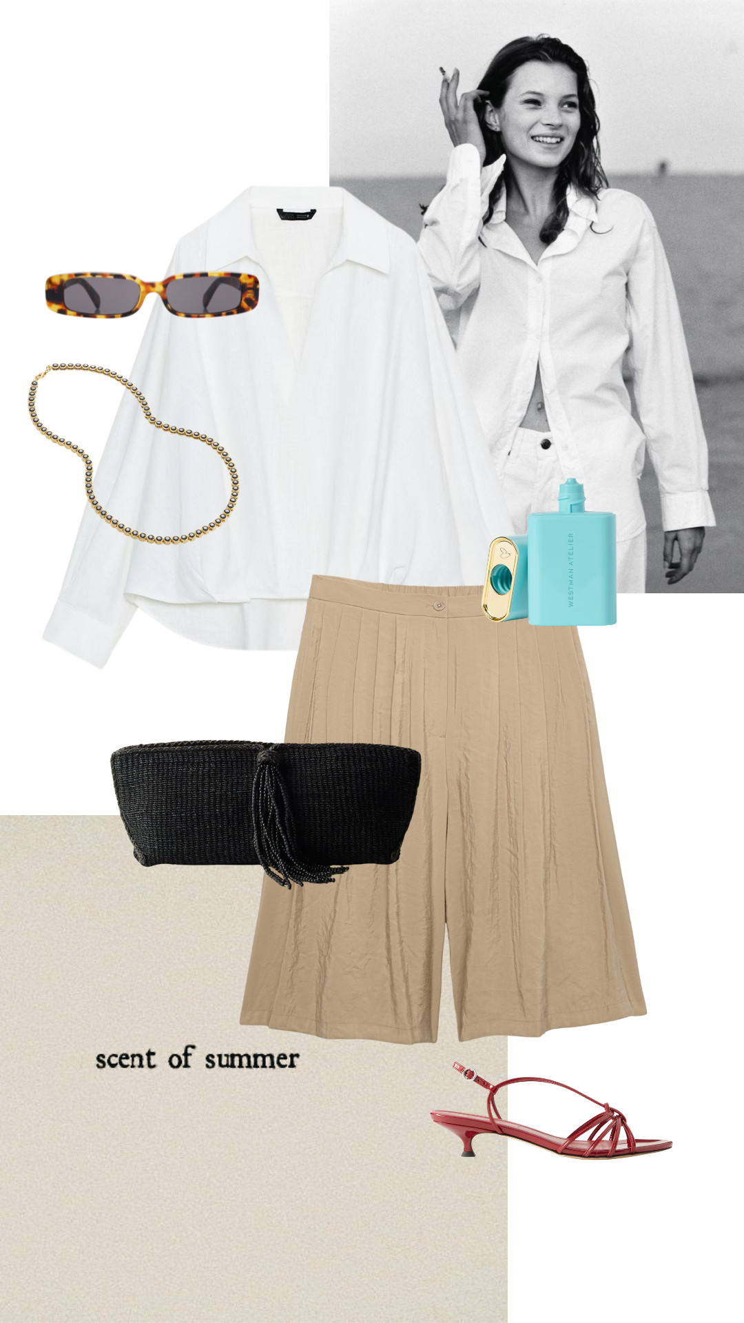 Beige Shorts + Linen Shirt + Clutch Bag + Sandals 

 #LTKuk #LTKsummer #LTKeurope