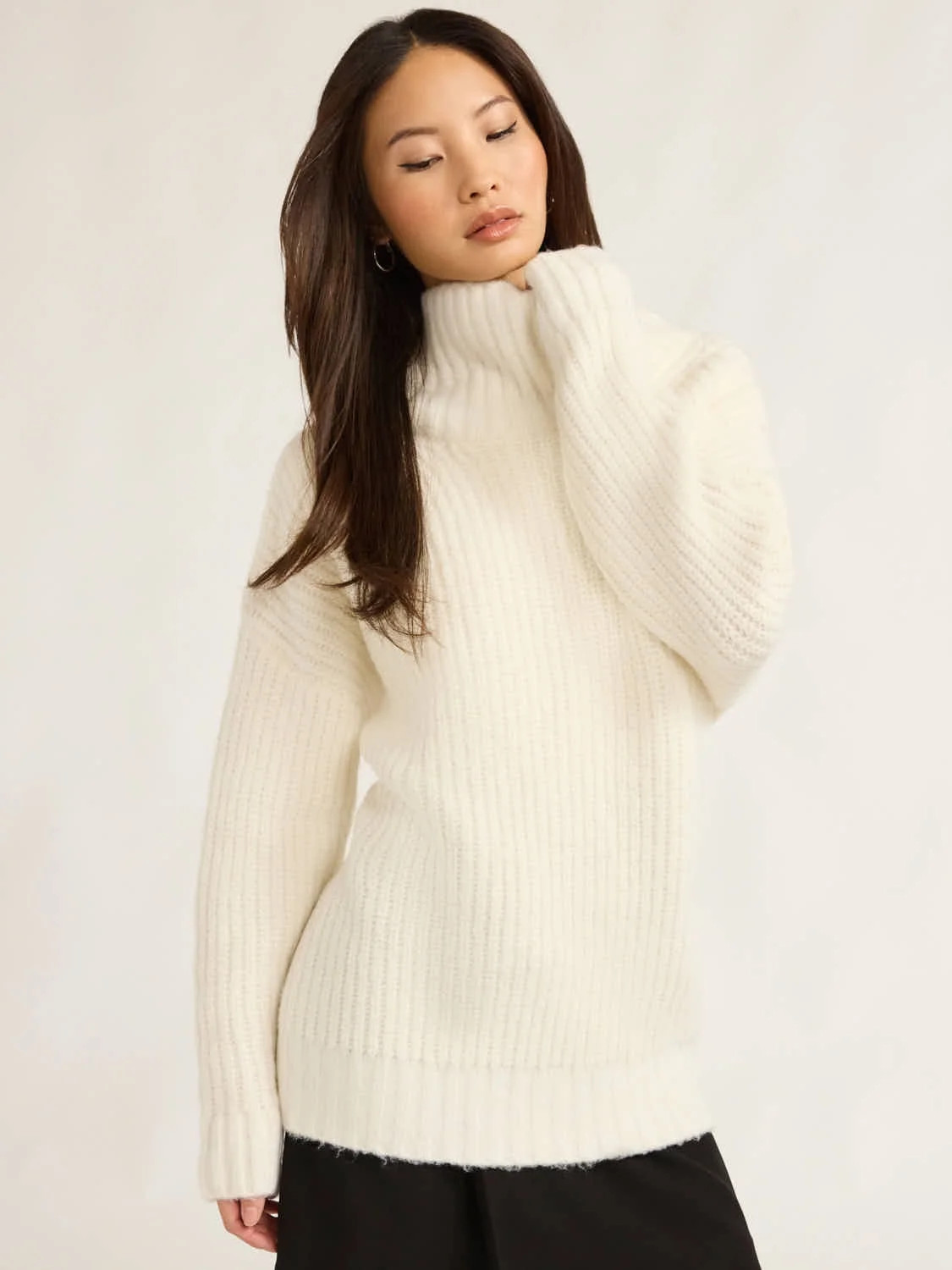 Scoop Women’s Chunky Funnel Neck Sweater, Lightweight, Sizes XS-XXL | Walmart (US)