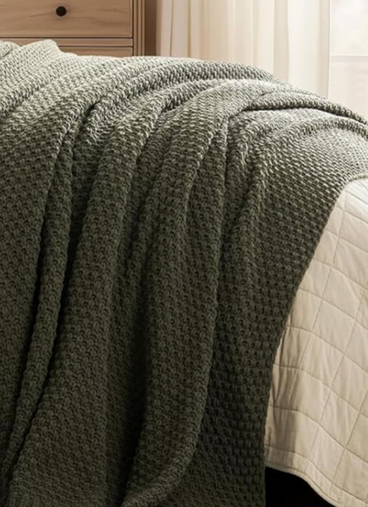 EVERGRACEHOME Chunky Chenille Knit Throw Blanket for Couch, Soft Luxurious Oversized King Moss St... | Amazon (US)